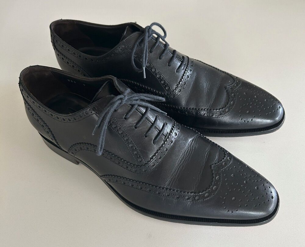 To Boot New York Avellino Brogue Black Leather Oxford Shoes Italy (US Size 9)